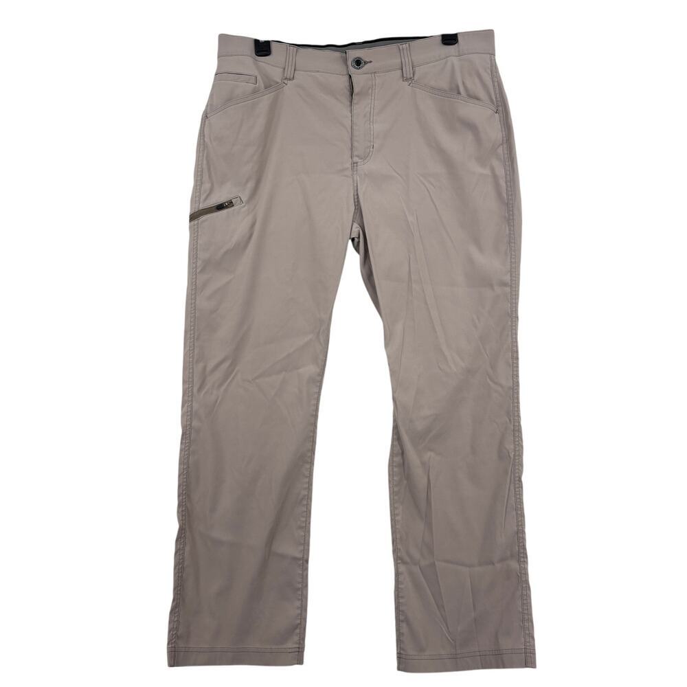 Orvis Tech Cargo Pants Size 38 x 30 Beige Stretch Water Repellent Zip Pocket